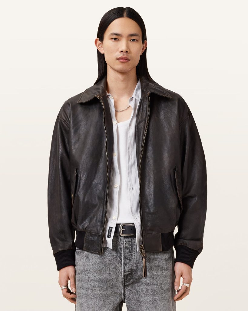 Marco Oversized Bomber Halton Leather Jacket