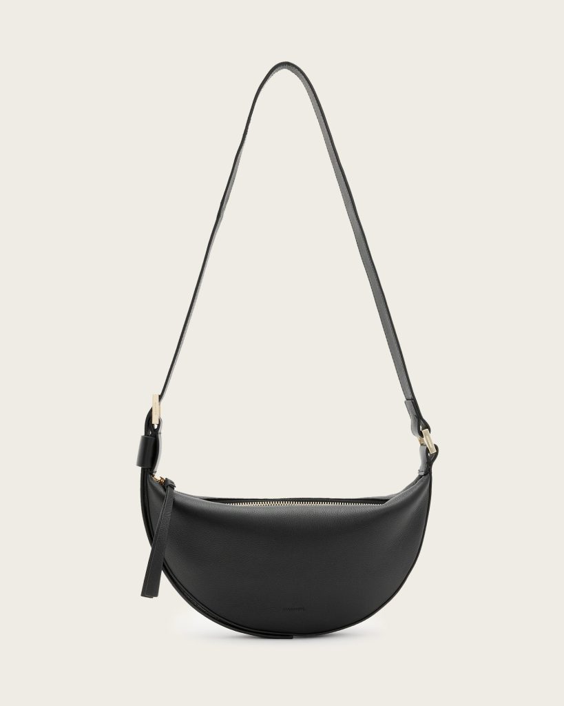 Half Moon Leather Crossbody Bag